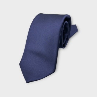 Cravatta Made in Como in pura seta jacquard blu navy 8cm x 150cm