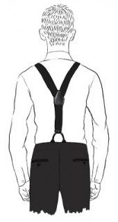 Black and Blue striped Braces with Braid Ends (#1299)