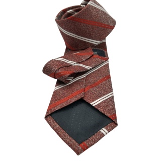 Cravatta Made in Como in pura seta regimental con righe rosse e bianche 8cm x 148cm
