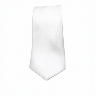 Cravatta Made in Como in pura seta bianco ottico 8cm x 148cm