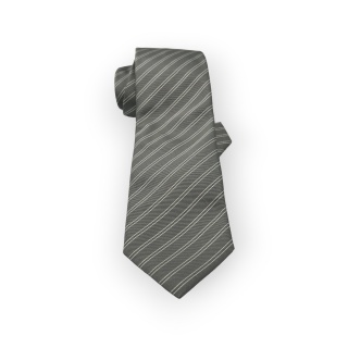 Cravatta Made in Como in pura seta grigio scuro e grigio 8cm x 150cm - Ideale per cerimonie (#790)