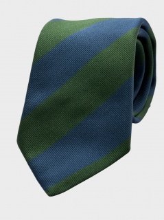 Necktie 100% silk green and blue stripes (#1278) Necktie 100% silk green and blue stripes (#1278)