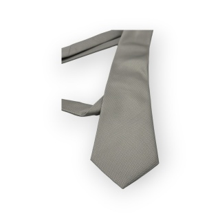 Cravatta Made in Como in pura seta grigio perla 8cm x 150cm - Ideale per cerimonie (#927)