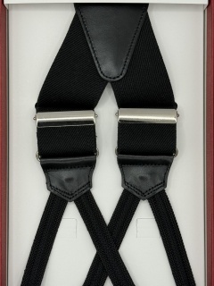 Bretelle in elastico nero con passamaneria (#1112)