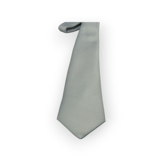 Cravatta Made in Como in pura seta grigio chiaro 7,5cm x 148cm