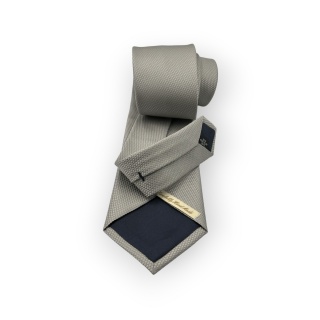 Cravatta Made in Como in pura seta grigio perla 8cm x 150cm - Ideale per cerimonie (#927)