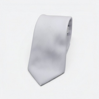 Cravatta Made in Como in pura seta bianco ghiaccio 8cm x 148cm
