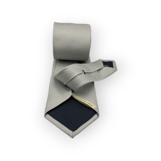 Cravatta Made in Como in pura seta grigio perla 8cm x 150cm - Ideale per cerimonie (#788)