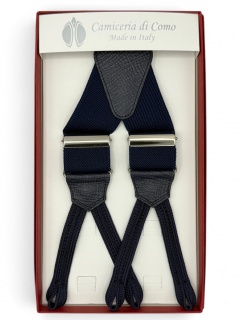 Bretelle in elastico blu con passamaneria (#1323)