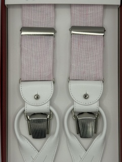 Bretelle in lino righe rosa 2 in 1 (#1328)