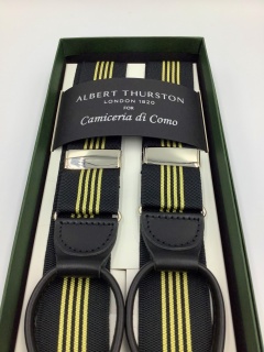 Black and Yellow Striped Braces. 32mm (#869)