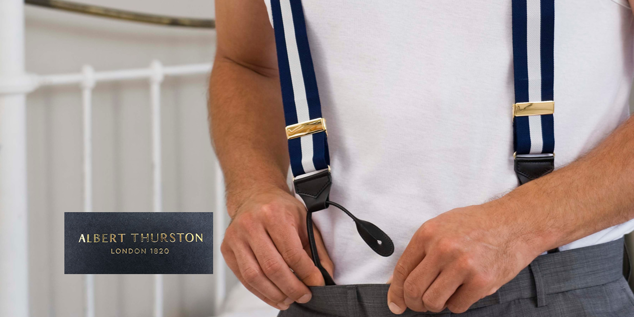 Bretelle classiche ed originali Albert Thurston, inglesi al 100%