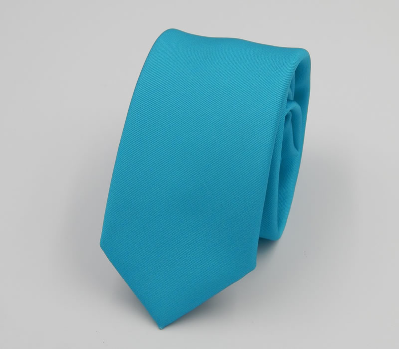 Handmade 100% plain turquoise silk tie