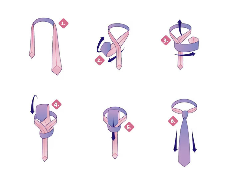 Steps Small Tie Knot or Kent Knot