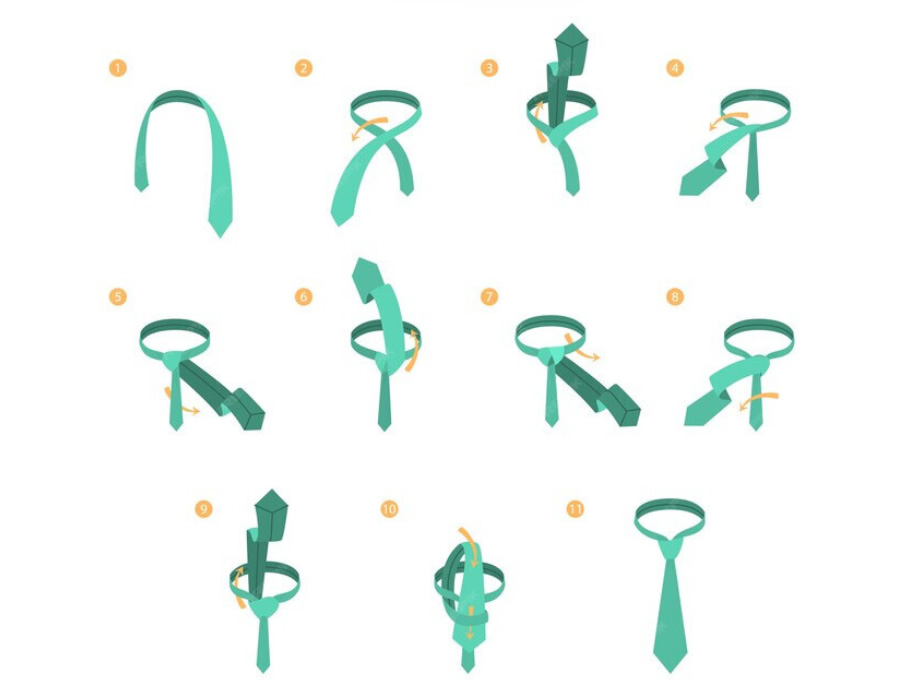 Windsor Knot Steps